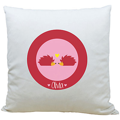 A Piece Of Personalised Hedgehog Cushion, Pink A Piece Of Personalised Hedgehog Cushion, Pink